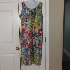 Absolutely Love It abstract sleeveless maxi dress Sz XXL